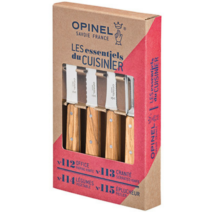 Opinel Küchenmesser Set, Buche Natur, 4-Teilig